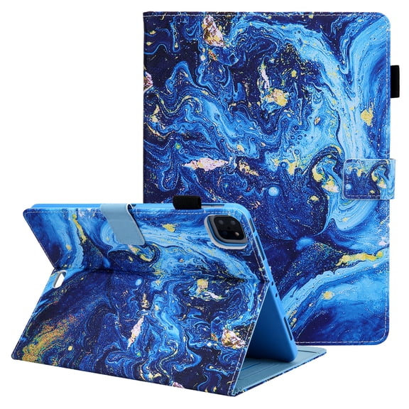 Allytech iPad Air 10.9" 4th Generation Case 2020, iPad Air 4 Cover, PU Leather Multi Angle Viewing Stand Auto Sleep Wake Protection Flip Cover for Apple iPad Air 4/ iPad Pro 11 2020/2027,Blue Marble