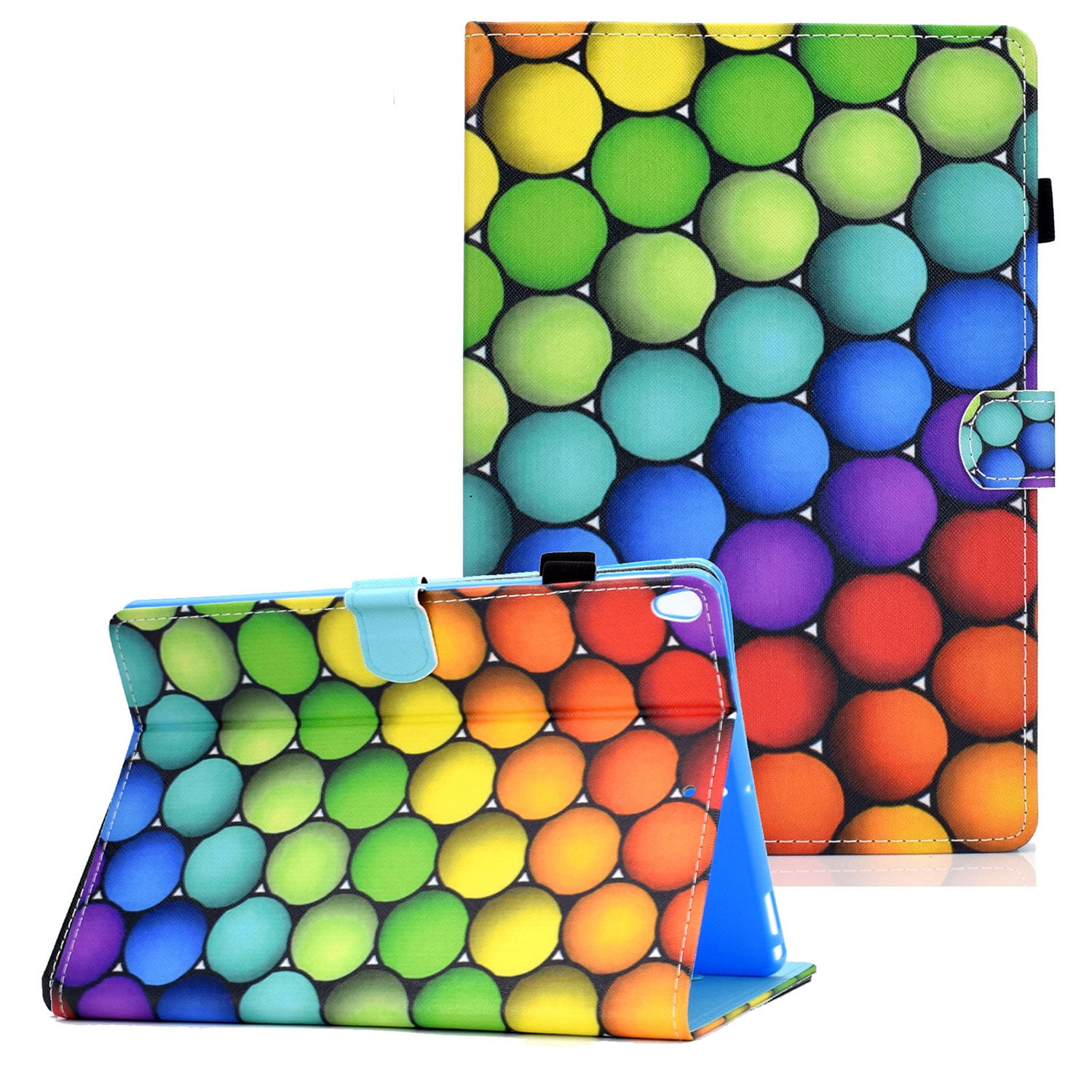 Allytech iPad Air 3 Case 10.5 Inch 2019 iPad Pro 10.5 Case 2017, Slim Folio Kickstand Shell with Pencil Holder Card Pocket Auto Sleep/Wake Cover for Apple iPad 10.5 inch Air 3/iPad Pro 10.5,Balls