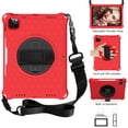 thumbnail image 1 of Allytech iPad Air 4th Gen Case, iPad Pro 11 2021 Case, iPad Pro 11 Case 2020/2018, Drop Protection Shockproof Shoulder Strap Pencil Holder Kickstand Case Cover for Apple iPad Air 4 10.9,Red/Black, 1 of 1