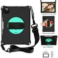 thumbnail image 1 of Allytech iPad Air 4th Gen Case, iPad Pro 11 2021 Case, iPad Pro 11 Case 2020/2018, Drop Protection Shockproof Shoulder Strap Pencil Holder Kickstand Case Cover for Apple iPad Air 4 10.9,Black/Green, 1 of 6