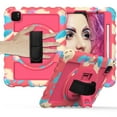thumbnail image 1 of Allytech iPad Air 5 4 10.9 Case 2022/2020, Heavy Duty Shockproof Kids Case with Pencil Holder Hand Strap Kickstand Shoulder Strap for Apple iPad Air 5th 4th Generation 10.9 Inch -Rainbow/Rose, 1 of 6
