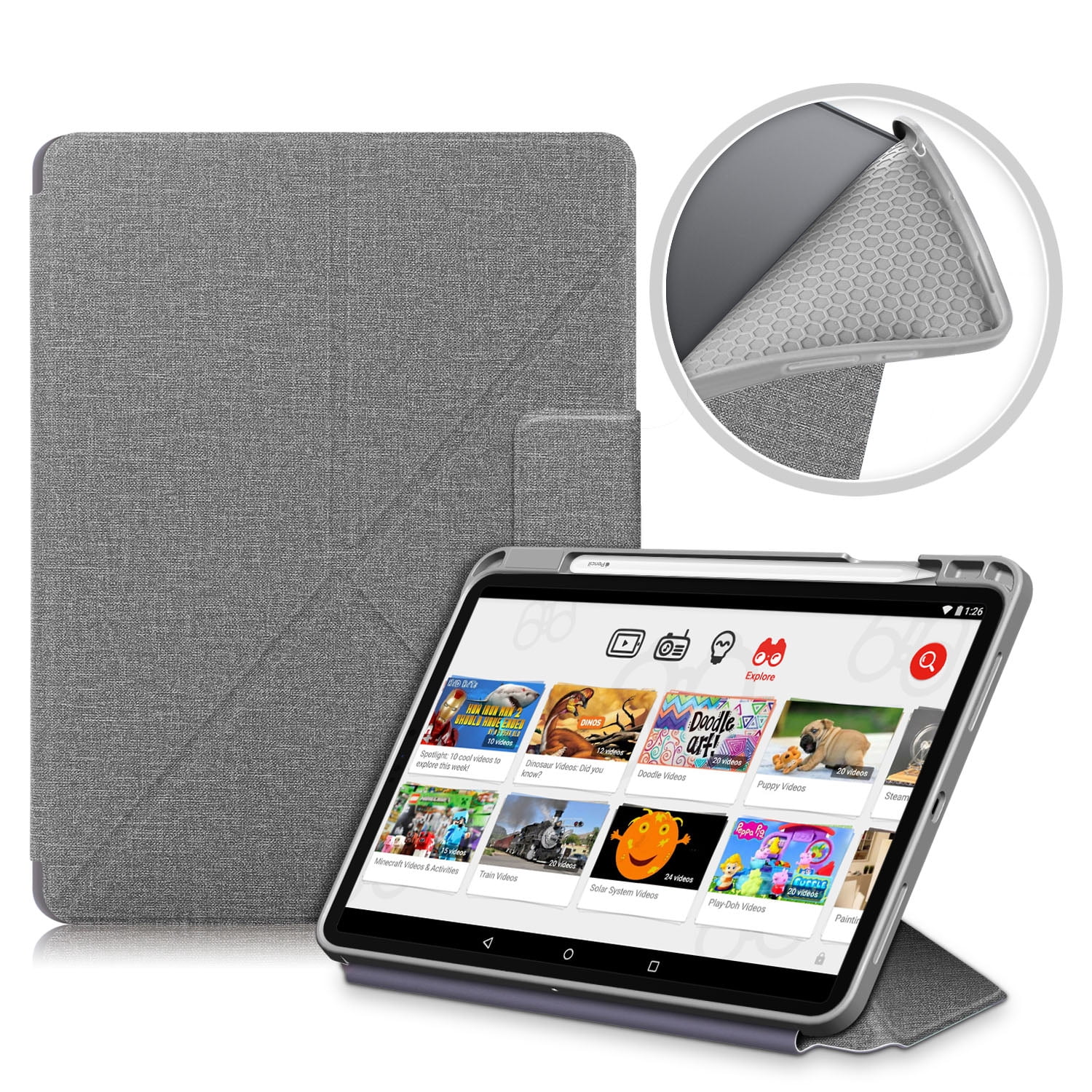 Allytech iPad Air 5 4 Case,[Supports Pencil 2nd Gen Charging] Slim Auto Sleep Wake Multi Angle Stand Smart Shell Shockproof Case Cover for Apple iPad Air 5th 4th Generation 10.9", BlackGray