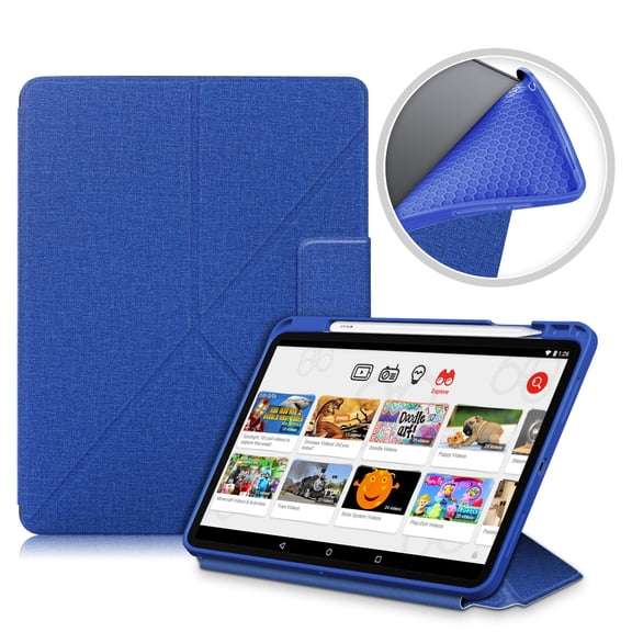 Allytech iPad Air 5 4 Case,[Supports Pencil 2nd Gen Charging] Slim Auto Sleep Wake Multi Angle Stand Smart Shell Shockproof Case Cover for Apple iPad Air 5th 4th Generation 10.9", BlackDarkblue