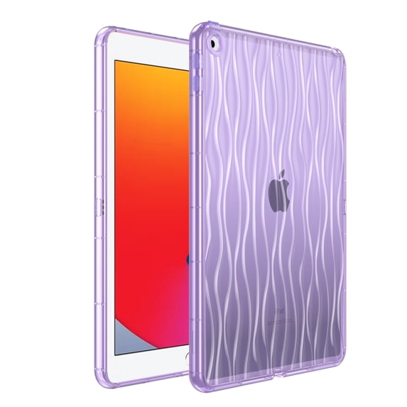 Allytech iPad Case 9th 8th 7th Generation 10.2", Ultra Slim Lightweight Clear Transparent Anti-Yellow Drop Protective Shockproof Back Cover Shell Case for Apple iPad 10.2" 2021/2020/2019 -Light Purple