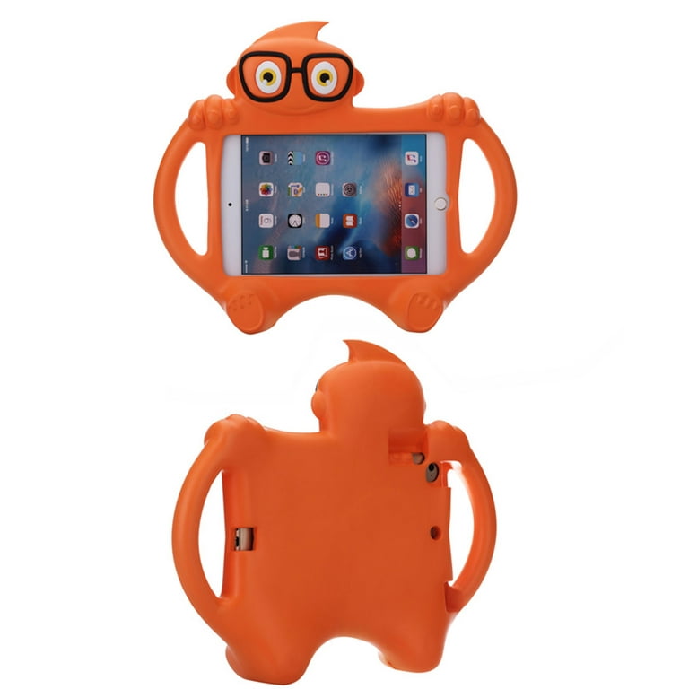 Allytech iPad Mini 4 Case for Kids, iPad Mini 1 2 3 Case Cover for Kids,  Cute Design EVA Silicone Handle Stand Lightweight Shockproof Toddler  Children Proof Case for Apple iPad Mini 1 2 3 4, Orange 