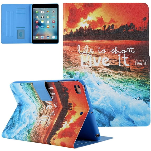 Allytech iPad Mini 5 Case 2019, iPad Mini 4 3 2 1 Case, Slim Shockproof Folio Flip Multi Angle Stand Smart Cover Auto Sleep Wake Case for Apple iPad mini 5/ mini 4/ mini 3/ mini 2/ mini 1,Sunset Sea