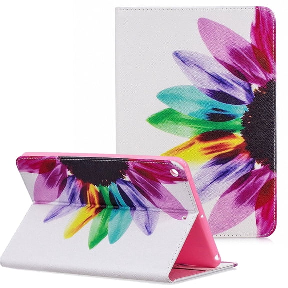 Allytech iPad Mini 5 Case 2019, iPad Mini 5st Generation Case, Ultra Slim PU Leather Cute Pattern Folio Stand Lightweight Anti-Scratch Soft Rubber Back Cover Case for Apple iPad Mini 5, Sunflower