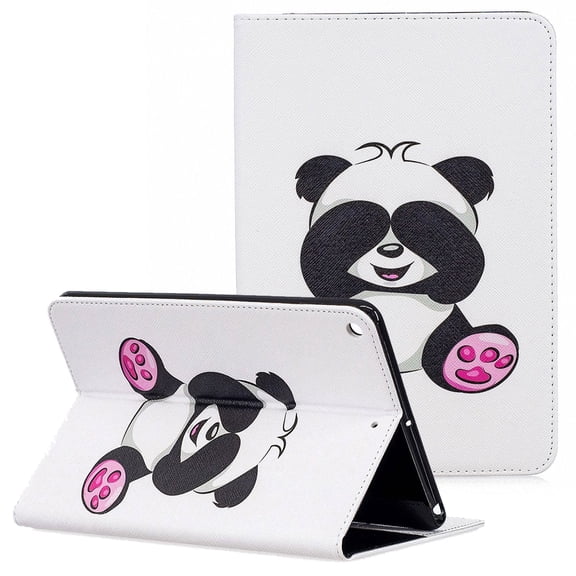 Allytech iPad Mini 5 Case 2019, iPad Mini 5st Generation Case, Ultra Slim PU Leather Cute Pattern Folio Stand Lightweight Anti-Scratch Soft Rubber Back Cover Case for Apple iPad Mini 5, Shy Panda