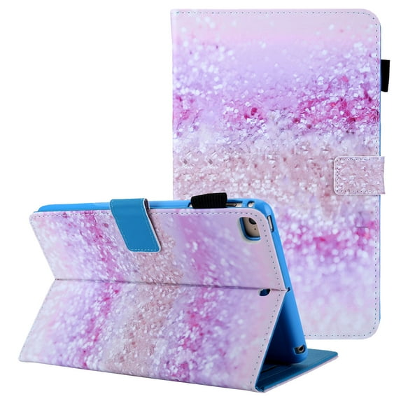Allytech iPad Mini 5 Case, iPad Mini 4 Case, iPad Mini 3/ Mini 2/ Mini 1 Case, Slim Fit Auto Sleep Wake Folio Kicksand Cards Pocket Pencil Holder Cover for Apple iPad Min 1 2 3 4 5,Pink Glitter