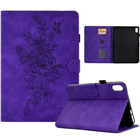 Allytech for iPad Mini 6th Gen Case 2021 iPad Mini 8.3" Case for iPad 10, Flip Stand PU Leather Protective Auto Sleep Wake Card Slots Pen Holder Case for iPad Mini 6 A2567/A2568/A2569, Purple