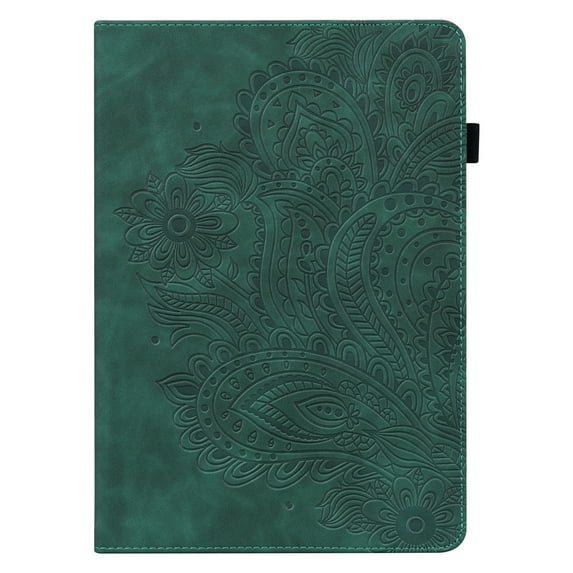 Allytech for iPad Mini 7 (A17 Pro) 2024/ Mini 6 8.3" Case, Premium PU Leather Flower Embossed Cards Slots Shockproof Protective Kickstand Wallet Case for iPad Mini 7th/6th Generation 8.3", Green