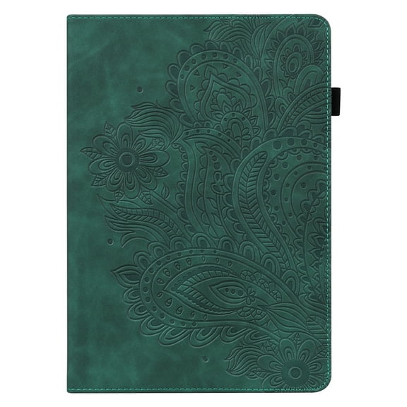 Allytech for iPad Mini 7 (A17 Pro) 2024/ Mini 6 8.3" Case, Premium PU Leather Flower Embossed Cards Slots Shockproof Protective Kickstand Wallet Case for iPad Mini 7th/6th Generation 8.3", Green