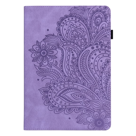 Allytech for iPad Mini 7 (A17 Pro) 2024/ Mini 6 8.3" Case, Premium PU Leather Flower Embossed Cards Slots Shockproof Protective Kickstand Wallet Case for iPad Mini 7th/6th Generation 8.3", Purple