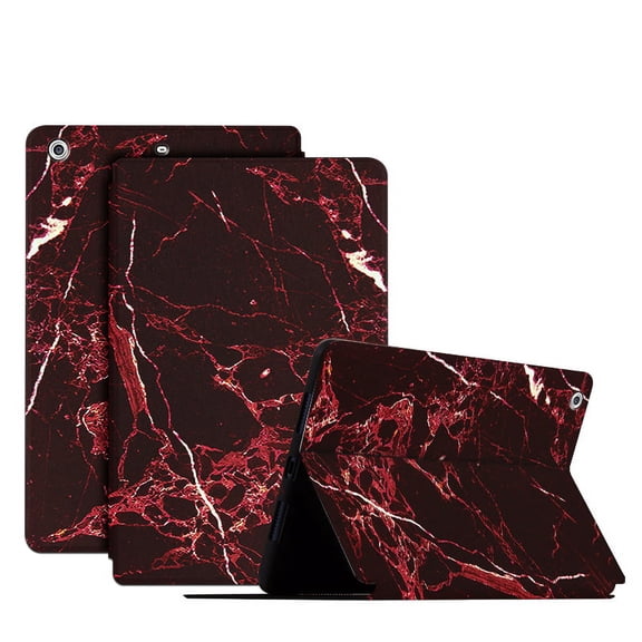 Allytech iPad Mini Case for iPad Mini 3/Mini 2/Mini 1(7.9 inch), Slim Stand Protective Folio Adjustable Angles PU Leather Auto Sleep Wake Case for iPad Mini 1st Gen/2nd Gen/3rd Gen, Red Marble