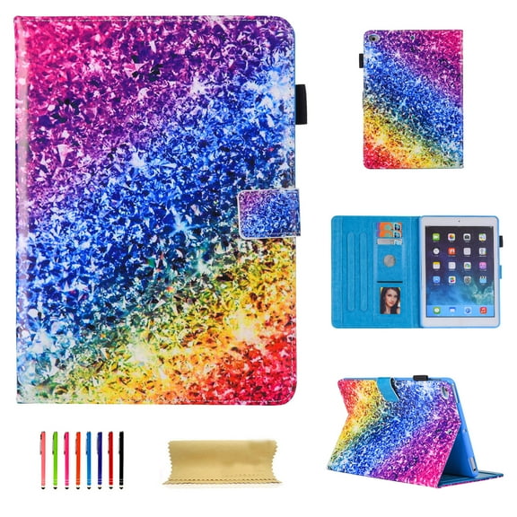 Allytech iPad Mini Case, iPad Mini 1 2 3 4 Case - [Corner Protection] Premium PU Leather Folio Stand Cover, Auto Wake/Sleep for Apple iPad Mini 1/ Mini 2/ Mini 3/ Mini 4, Colorful Diamond
