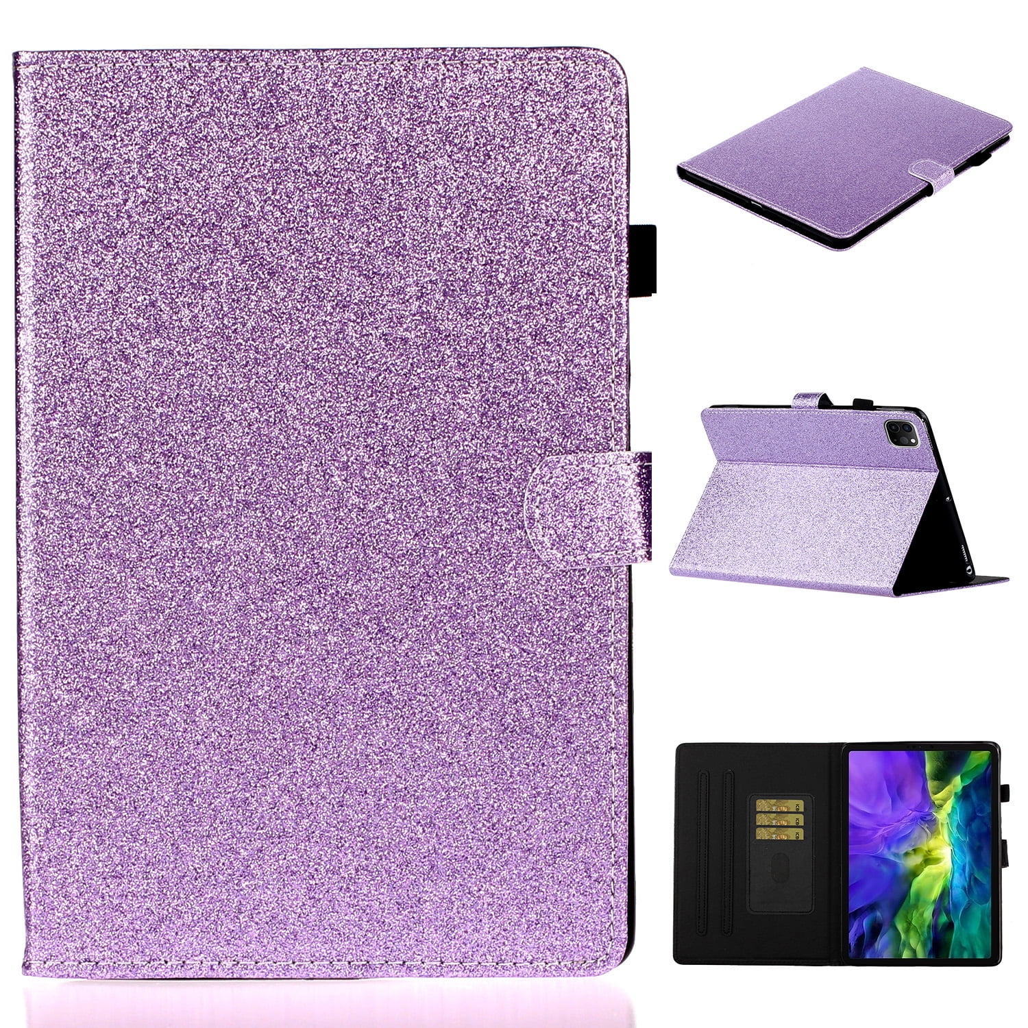 Allytech iPad Pro 11 2020 Case, Slim Fit PU Leather Folio Flip Smart Cover Auto Sleep Wake Shock-Absorption Multi Angle Stand Pencil TPU Inner Case Cover for Apple iPad Pro 11 2nd Gen, Purple