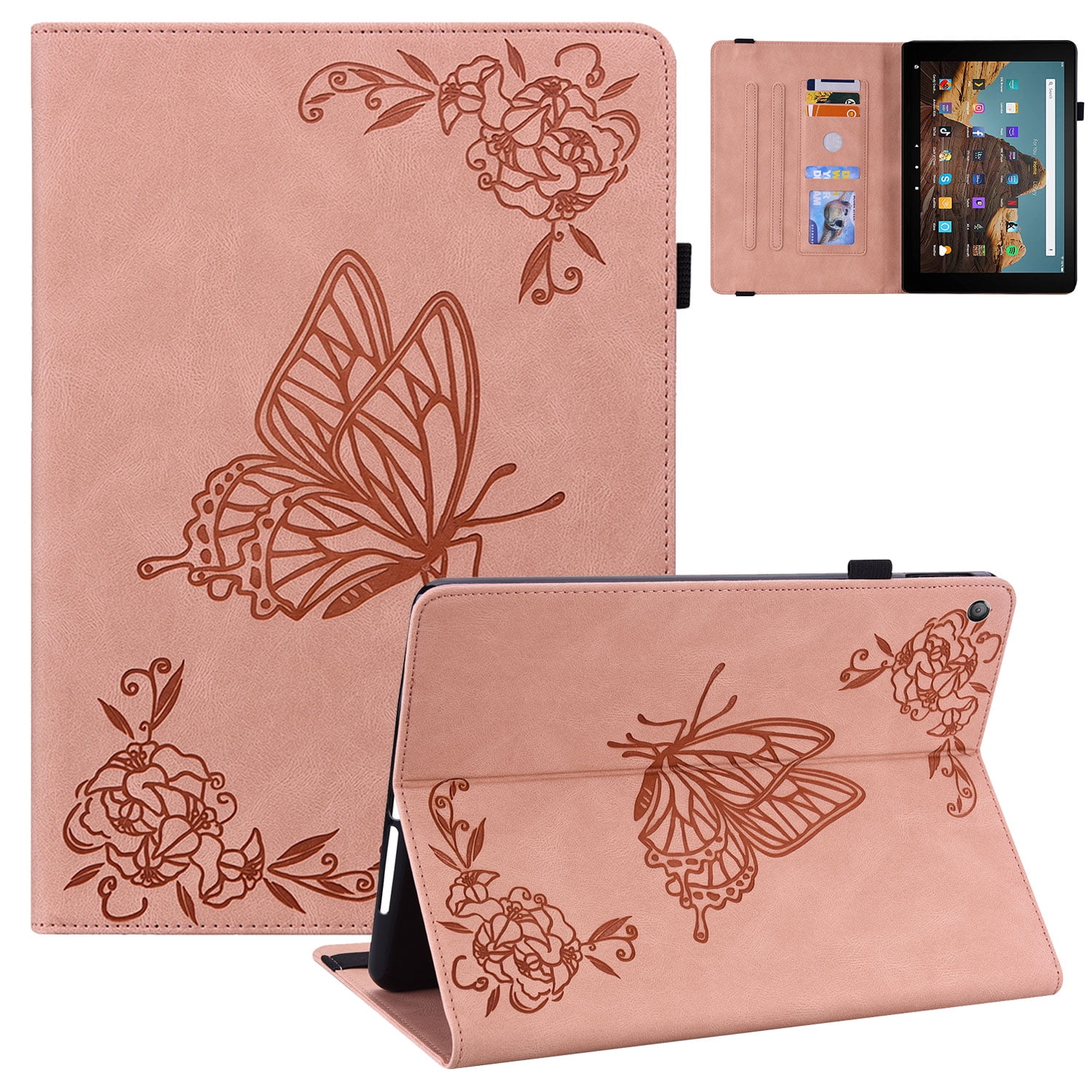 Allytech iPad Pro 11 Case (1st/2nd/2rd Gen), iPad Pro 11 2021 Case, Premium PU Leather Slim Multi Angle Stand Shockproof Pencil Holder Protection TPU Back Cover Case for Apple iPad Pro 11-inch,Pink