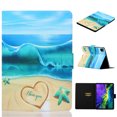 thumbnail image 1 of Allytech iPad Pro 11 Case 2020 Released 2nd Generation, Folio Stand Shockproof PU Leather Auto Sleep Wake Feature Slim Fit Full Protection Case Cover for Apple iPad Pro 11-inch, Blue Beach, 1 of 9