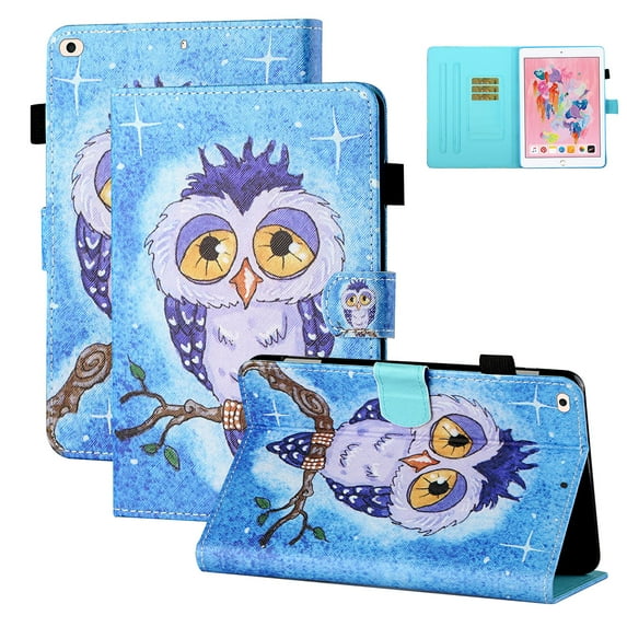 Allytech iPad mini 5 Case, iPad mini 4 Cover, iPad mini 1 2 3 Case, Slim Fit PU Leather Kickstand Folio Flip Auto Sleep Wake Shockproof TPU Back Cover for Apple iPad mini 1 2 3 4 5, Cute Owl