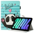 thumbnail image 1 of Allytech iPad mini 6 Case, iPad mini 6 8.3-Inch Case, PU Leather Multi Angle Stand Smart Cove with Auto Sleep Wake Pencil Holder Shockproof Protective Case for Apple iPad mini 6th Gen, Panda, 1 of 5