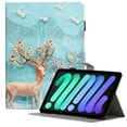 thumbnail image 1 of Allytech iPad mini 6 Case, iPad mini 6 Case for Girls Women, PU Leather Multi Angle Stand Auto Sleep Wake Shockproof Full Body Protection Pencil Holder Case Cover for Apple iPad mini 6th Gen,Deers, 1 of 1