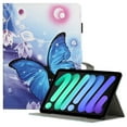 thumbnail image 1 of Allytech iPad mini 6 Case, iPad mini 6 Case for Girls Women, PU Leather Multi Angle Stand Auto Sleep Wake Shockproof Full Body Protection Pencil Holder Case Cover for Apple iPad mini 6th Gen,Butterfly, 1 of 1