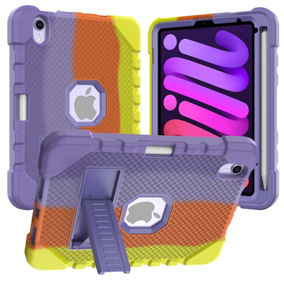Allytech iPad mini 6 Case Cover, iPad Mini 6 Case for Kids Girls, Heavy Duty Protection Hybrid Rugged Shockproof Kickstand Drop-Absorbing Case Cover for Apple iPad mini 6th Gen 2021 8.3-inch
