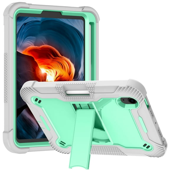 Allytech iPad mini 6 Case, iPad mini 6 Cover with Pencil Holder, Build-in Kickstand Heavy Duty Protection Shock-absorbing Anti-scratch Case Cover for Apple iPad mini 6th Gen 8.3-inch, Green