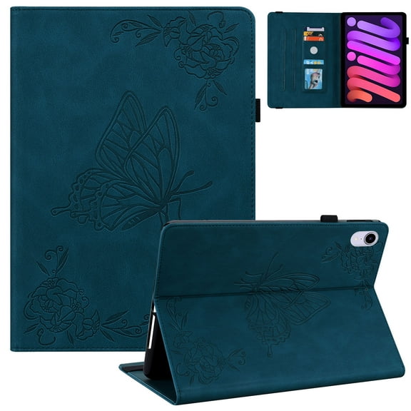 Allytech iPad mini 6 Case, Mini 6 iPad 8.3-inch Case Cover, Premium PU Leather Shockproof Auto Sleep Wake Slim Full Protection Kickstand Case Cover for Apple iPad mini 6 2021, Darkblue