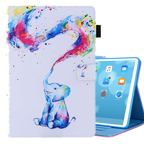 Allytech iPad mini 6 Case, iPad Mini 6 Flip Case 8.3", PU Leather Smart Cover Auto Sleep Wake Multi Angle Stand Shockproof Protection TPU Back Cover for Apple iPad mini 6 2021, Elephant