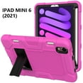 thumbnail image 1 of Allytech iPad mini 6 Case with Pencil Holder, Heavy Duty Protection Shockproof Kickstand Kids Friendly Rugged Hybrid Hard PC Back Cover Case for Apple iPad mini 6 2021, Rose, 1 of 6