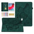 thumbnail image 1 of Allytech for iPad mini 6 Case, Slim Fit Folio Flip Stand Multi Angle Viewing Stand Pencil Holder Smart Cover Auto Sleep Wake Shockproof Butterfly Embossed Case for Apple iPad mini 6th Gen 8.3" - Green, 1 of 9