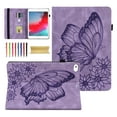 thumbnail image 1 of Allytech for iPad mini 6 Case, Slim Fit Folio Flip Stand Multi Angle Viewing Stand Pencil Holder Smart Cover Auto Sleep Wake Shockproof Butterfly Embossed Case for Apple iPad mini 6th Gen 8.3" -Purple, 1 of 9