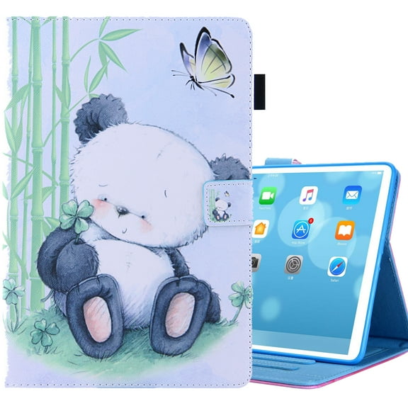 Allytech iPad mini 6 Case, iPad Mini 6 Flip Case 8.3", PU Leather Smart Cover Auto Sleep Wake Multi Angle Stand Shockproof Protection TPU Back Cover for Apple iPad mini 6 2021, Panda