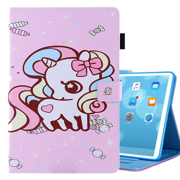 Allytech iPad mini 6 Case, iPad Mini 6 Flip Case 8.3", PU Leather Smart Cover Auto Sleep Wake Multi Angle Stand Shockproof Protection TPU Back Cover for Apple iPad mini 6 2021, Candy Unicorn