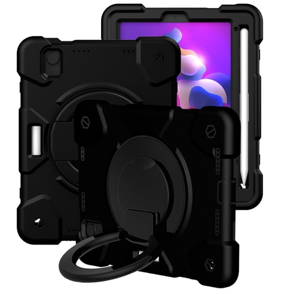 Allytech iPad mini 6th Gen Case Kids, Shoulder Strap Kickstand Heavy Duty Shockproof Handle Hybrid PC TPU Rugged Protective Pencil Holder Case Cover for Apple iPad mini 6 8.3" 2021 -Black