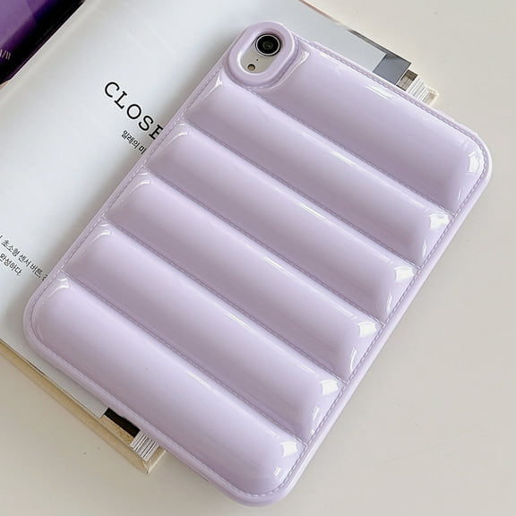 Allytech iPad mini 6th Generation Case, iPad mini 6 2021 Cover, Rugged Stripe Design Solid Color Bumper Cover Shockproof Protective Case for Apple iPad mini 6th Gen 8.3" - Lightpurple