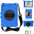 thumbnail image 1 of Allytech iPad mini Case for Kids, iPad mini 5 Cover, iPad mini 1 2 3 4 Case, Silicone 360 Rotating Hand Strap Kickstand Shoulder Strap Kids Friendly Cover for Apple iPad mini 1 2 3 4 5, Blue/Black, 1 of 6