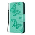 thumbnail image 1 of Allytech iPhone 11 Case (6.1"), Slim Fit PU Leather Folio Butterfly Embossed Shockproof Wrist Hand Strap Flip Cards Holder Wallet Case TPU Back Cover for Apple iPhone 11, Green, 1 of 8