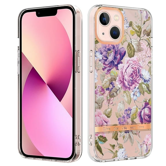 Allytech iPhone 11 Case, iPhone 11 Clear Case, Flower Series Crystal Clear Back Cover TPU Rubber Shockproof Scratch Resistant Protection Case Cover for Apple iPhone 11 6.1-inch, Peony