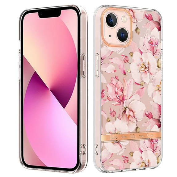 Allytech iPhone 11 Case, iPhone 11 Clear Case, Flower Series Crystal Clear Back Cover TPU Rubber Shockproof Scratch Resistant Protection Case Cover for Apple iPhone 11 6.1-inch, Pink Flower