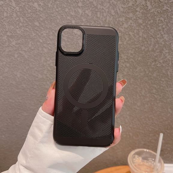 Allytech iPhone 11 Case, Magnetic Case for iPhone 11, Compatible with Magsafe Wireless Charging Support Shockpoof Mesh Design Anti-slip Bumper Case Cover for Apple iPhone 11 - Black