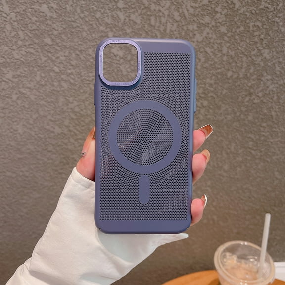 Allytech iPhone 11 Case, Magnetic Case for iPhone 11,  Compatible with Magsafe Wireless Charging Support Shockpoof Mesh Design Anti-slip Bumper Case Cover for Apple iPhone 11 - Purple