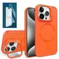 thumbnail image 1 of Allytech iPhone 11 Case with Screen Protector, Magsafe Compatible Shockproof Rugged Kickstand Protective Anti-Scratch Luxury Phone Case Cover for Apple iPhone 11, Orange, 1 of 11
