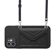 Allytech iPhone 11 Case Wallet with Shoulder Strap, Luxury Back Cover for Girls Women PU Leather Shockproof Cards Holder Stand Magnetic Closure Phone Case for Apple iPhone 11, Black