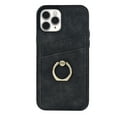 thumbnail image 1 of Allytech for iPhone 11 Pro 5.8 Inch Slim Case with Card Holder Ring Kickstand Dual Layer Leather Credit Card Slots Protective Shockproof Cover for iPhone 11 Pro,Black, 1 of 9
