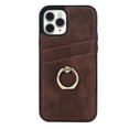 thumbnail image 1 of Allytech for iPhone 11 Pro 5.8 Inch Slim Case with Card Holder Ring Kickstand Dual Layer Leather Credit Card Slots Protective Shockproof Cover for iPhone 11 Pro,Coffee, 1 of 9