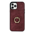 thumbnail image 1 of Allytech for iPhone 11 Pro 5.8 Inch Slim Case with Card Holder Ring Kickstand Dual Layer Leather Credit Card Slots Protective Shockproof Cover for iPhone 11 Pro,Winered, 1 of 9