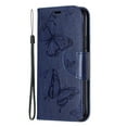 thumbnail image 1 of Allytech iPhone 11 Pro Case (5.8"), Slim Fit PU Leather Folio Butterfly Embossed Shockproof Wrist Hand Strap Flip Cards Holder Wallet Case TPU Back Cover for Apple iPhone 11 Pro 5.8-inch, Blue, 1 of 8