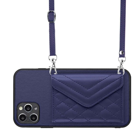 Allytech iPhone 11 Pro Case Wallet with Shoulder Strap, Luxury Back Cover for Girls Women PU Leather Shockproof Cards Holder Stand Magnetic Closure Phone Case for Apple iPhone 11 Pro, Blue